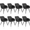 Lot De 8 Chaises Pieds Noir Siège De Salon Cuisine Salle à Manger Design élégant Anthracite 08_0000033 -Mobilia Boutique chaise 8938481