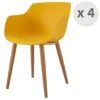 ANDREA - Chaise Scandinave Curry Pied Métal Effet Bois (x4) -Mobilia Boutique chaise 8938541
