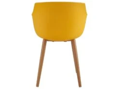 ANDREA - Chaise Scandinave Curry Pied Métal Effet Bois (x4) -Mobilia Boutique chaise 8938545