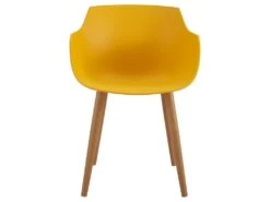 ANDREA - Chaise Scandinave Curry Pied Métal Effet Bois (x4) -Mobilia Boutique chaise 8938549