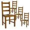 ORTA - Lot De 4 Chaises Teinté Chêne Et Assises En Paille -Mobilia Boutique chaise 8938715