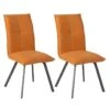 BISPO - Lot De 2 Chaises Tissu Coloris Orange -Mobilia Boutique chaise 8939061