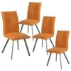BISPO - Lot De 4 Chaises Tissu Coloris Orange -Mobilia Boutique chaise 8939423