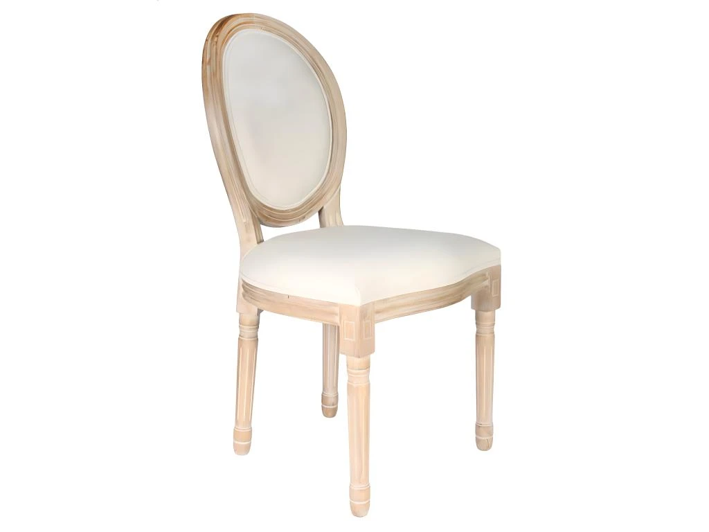 MELINDA - Lot De 2 Chaises Baroques Tissu Beige 5 MELINDA - Lot De 2 Chaises Baroques Tissu Beige – Image 3