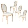 MELINDA - Lot De 4 Chaises Baroques Tissu Beige -Mobilia Boutique chaise 8939781