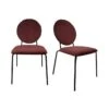 Lot 2 Chaises Rouge Médaillon Velours Pieds Métal - BROADWAY 9088 -Mobilia Boutique chaise 8939811