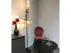 Lot 2 Chaises Rouge Médaillon Velours Pieds Métal - BROADWAY 9088 -Mobilia Boutique chaise 8939813