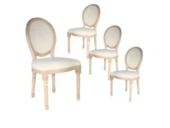 MELINDA - Lot De 4 Chaises Baroques Avec Dossier Canné