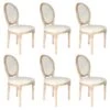 MELINDA - Lot De 6 Chaises Baroques Tissu Beige -Mobilia Boutique chaise 8939861
