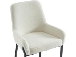 Lot De 2 Chaises Avec Accoudoirs En Tissu Bouclette Et Métal - Blanc - CAROLONA De Pascal MORABITO -Mobilia Boutique chaise 9066473