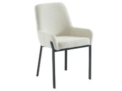 Lot De 2 Chaises Avec Accoudoirs En Tissu Bouclette Et Métal - Blanc - CAROLONA De Pascal MORABITO -Mobilia Boutique chaise 9066495