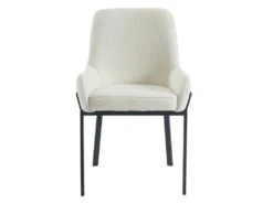 Lot De 2 Chaises Avec Accoudoirs En Tissu Bouclette Et Métal - Blanc - CAROLONA De Pascal MORABITO -Mobilia Boutique chaise 9066503