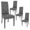 TREVI - Lot De 4 Chaises Simili Gris Et Pieds Laqués -Mobilia Boutique chaise 9175799