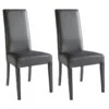TORINO - Lot De 2 Chaises Simili Gris Et Pieds Laqués -Mobilia Boutique chaise 9175939