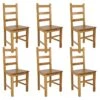 ORTA - Lot De 6 Chaises Teinté Chêne Et Assises En Bois 1 ORTA - Lot De 6 Chaises Teinté Chêne Et Assises En Bois -Mobilia Boutique chaise 9176169