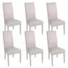 TORINO - Lot De 6 Chaises Simili Gris Clair Et Pieds Laqués -Mobilia Boutique chaise 9176873