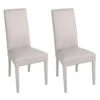 TORINO - Lot De 2 Chaises Simili Gris Clair Et Pieds Laqués -Mobilia Boutique chaise 9177373