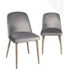 Chaise Scandinave Velours Rembourré DIMA (gris) -Mobilia Boutique chaise 9179473