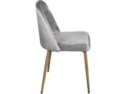 Chaise Scandinave Velours Rembourré DIMA (gris) -Mobilia Boutique chaise 9179477