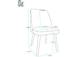 Chaise Scandinave Velours Rembourré DIMA (gris) -Mobilia Boutique chaise 9179481