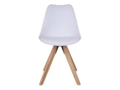 NIBBEN - Lot De 4 Chaises Blanches Et Piétement Hévéa -Mobilia Boutique chaise 9179661