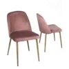 Chaise Scandinave Velours Rembourré DIMA (rose) -Mobilia Boutique chaise 9179675