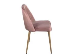 Chaise Scandinave Velours Rembourré DIMA (rose) -Mobilia Boutique chaise 9179679