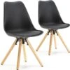 Set De 2 Chaises Salle à Manger Jeff Style Nordique Noir, 54 Cm X 49 Cm X 84 Cm -Mobilia Boutique chaise 9179737