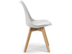 Lot De 4 Chaises Klara Blanc Tapissées En Cuir Synthétique Avec Pieds Bois -Mobilia Boutique chaise 9180207
