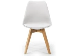 Lot De 4 Chaises Klara Blanc Tapissées En Cuir Synthétique Avec Pieds Bois -Mobilia Boutique chaise 9180209