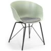 Fauteuil Pour Salle à Manger Alba Couleur Vert, Assise Rembourrée -Mobilia Boutique chaise 9180259
