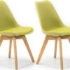 Lot De 2 Chaises Klara Vert Tapissées En Cuir Synthétique Avec Pieds Bois -Mobilia Boutique chaise 9180417