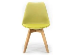 Lot De 2 Chaises Klara Vert Tapissées En Cuir Synthétique Avec Pieds Bois -Mobilia Boutique chaise 9180419