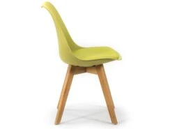 Lot De 2 Chaises Klara Vert Tapissées En Cuir Synthétique Avec Pieds Bois -Mobilia Boutique chaise 9180421