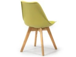 Lot De 2 Chaises Klara Vert Tapissées En Cuir Synthétique Avec Pieds Bois -Mobilia Boutique chaise 9180423