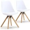 Set De 2 Chaises Salle à Manger Jeff Style Nordique Blanc, 54 Cm X 49 Cm X 84 Cm -Mobilia Boutique chaise 9180805