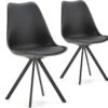 Pack 2 Chaises Salle à Manger Cross Style Nordique Noir, 54 Cm X 49 Cm X 84 Cm -Mobilia Boutique chaise 9180957