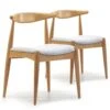Pack 2 Chaises Corzo, Couleur Chêne, Bois Massif, 52,5 Cm X 50 Cm X 74.5 Cm