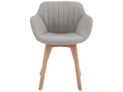 STEFFY - Chaise Scandinave Tissu Lin Pied Hêtre (x4) -Mobilia Boutique chaise 9182113