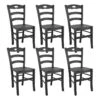SUZY - Lot De 6 Chaises Laquées Noir Et Assises En Bois -Mobilia Boutique chaise 9182689