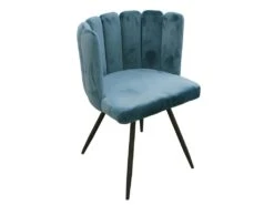 Chaise Ariel Velours Bleu Canard - Bleu Canard -Mobilia Boutique chaise 9219357