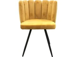 Chaise Ariel Velours Jaune Moutarde - Jaune Moutarde -Mobilia Boutique chaise 9219381