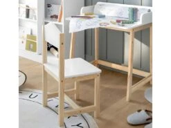 Chaise Enfant Coloris Blanc/naturel - L. 28,5 X P. 29 X H. 59 Cm -Mobilia Boutique chaise 9219731