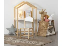 Chaise Enfant Coloris Blanc/naturel - L. 28,5 X P. 29 X H. 59 Cm -Mobilia Boutique chaise 9219733