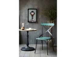 BISTRO - Set De 2 Chaises De Repas Vintage En Métal Bleu -Mobilia Boutique chaise 9239267