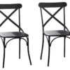 BISTRO - Set De 2 Chaises De Repas Vintage En Métal Noir -Mobilia Boutique chaise 9239553