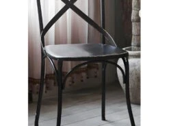 BISTRO - Set De 2 Chaises De Repas Vintage En Métal Noir -Mobilia Boutique chaise 9239557
