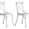 BISTRO - Set De 2 Chaises De Repas Vintage En Metal Blanc