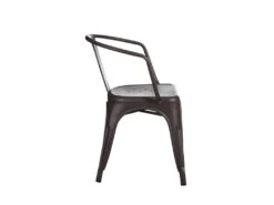 LUCY - Lot De 4 Chaises Métalliques Gris Anthracite -Mobilia Boutique chaise 9239673