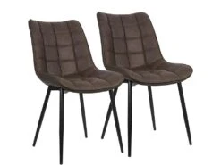 Chaises De Cuisine En Synthétique 2 Pièces Marron 19_0000413